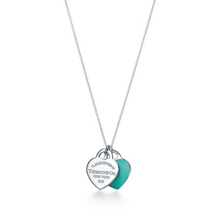 Pendente com berloque duplo Tiffany Blue Return to Tiffany™ em prata, pequeno | Tiffany & Co.