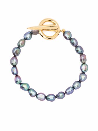 Missoma gold vermeil-plated Peacock pearl bracelet