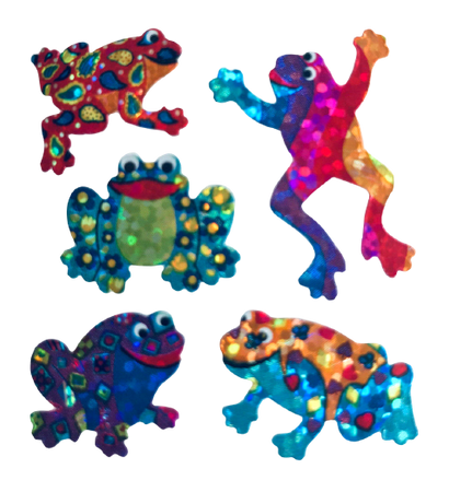 glitter frog stickers