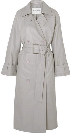Stand Studio - Pernille Teisbaek Shelby Leather Trench Coat - Gray