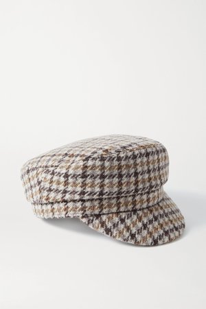 Beige Evie houndstooth wool-tweed cap | Isabel Marant | NET-A-PORTER