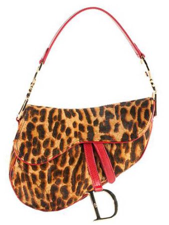 Dior Leopard Print Saddle Bag