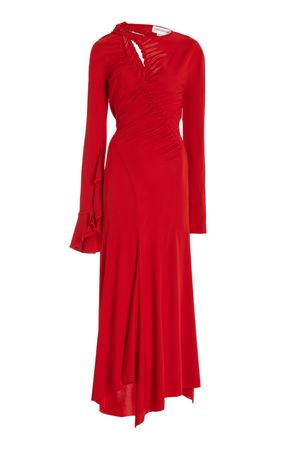 Asymmetric Cutout Jersey Midi Dress By Victoria Beckham | Moda Operandi