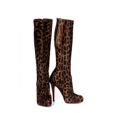 cheetah high heels boots