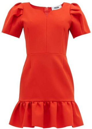 Sweetheart Neckline Crepe Mini Dress - Womens - Red