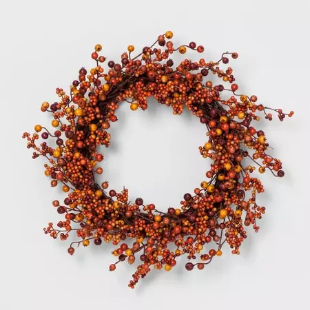 Faux Berry Wreath - Red/Orange : Target