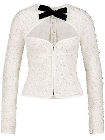 Giambattista Valli cut-out Detail Tweed Jacket - Farfetch