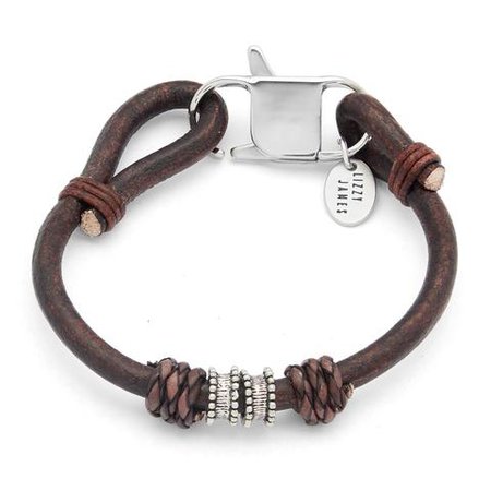 Dylan Light Brown Leather Bracelet with Silverplate Clasp – Lizzy James