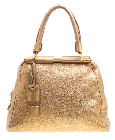 ysl metallic gold purse