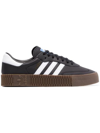 Adidas black Sambarose leather sneakers £75 - Buy Online - Mobile Friendly, Fast Delivery