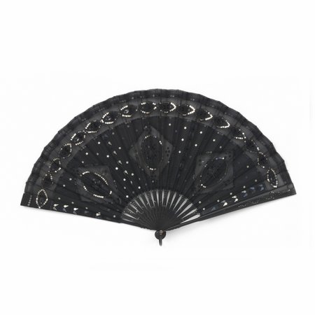Pleated Mourning Fan, early 20th century | Objects | Collection of Cooper Hewitt, Smithsonian Design Museum