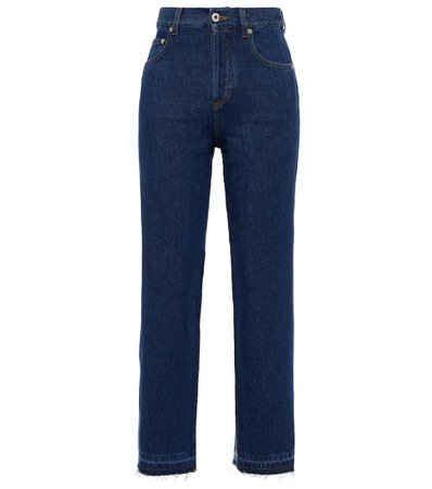 Loewe - Two-tone high-rise straight jeans | Mytheresa
