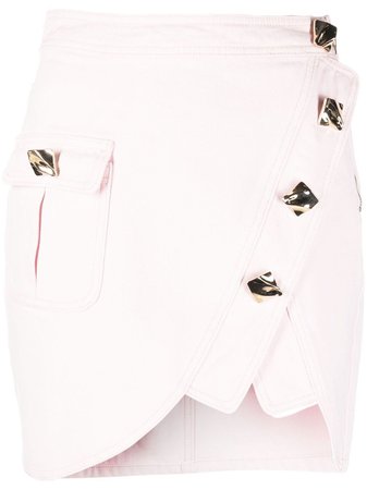 Self-Portrait button-embellished Asymmetric Wrap Skirt - Farfetch
