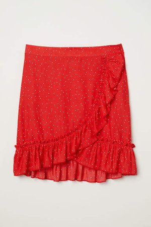 Flounced Skirt - Red