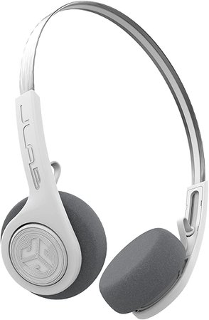 Amazon.com: JLab Audio Rewind Wireless Retro Headphones | Bluetooth 4.2 | 12 Hours Playtime | Custom EQ3 Sound | Music Controls | Noise Isolation | with Microphone | Throwback 80s 90s Design | White: Home Audio & Theater
