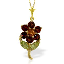 3.75 Carat 14K Gold Necklace Peridot For Sale | Galaxy Gold Inc.