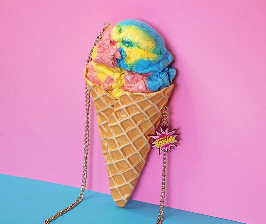 Rainbow ice cream purse ice