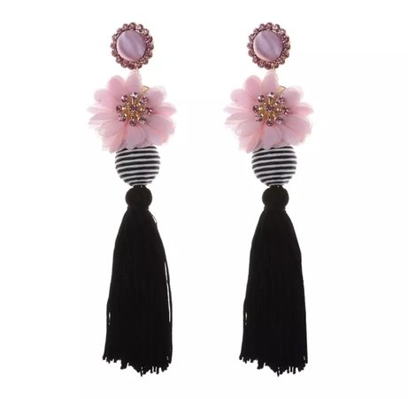 pink tassel earrings