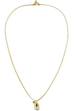 Pippa Small | Crystallinity 18-karat gold, Herkimer diamond and cord necklace | NET-A-PORTER.COM