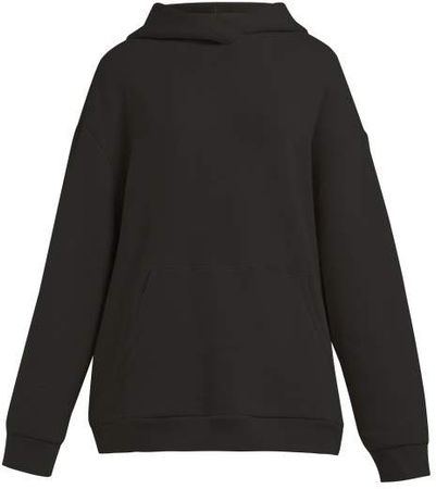 Japanese Cotton Jersey Hooded Sweatshirt - Womens - Black