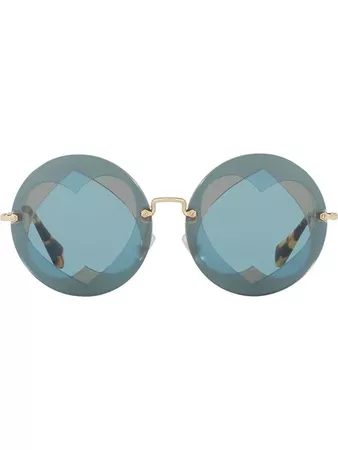 Miu Miu Eyewear Round Heart Sunglasses - Farfetch