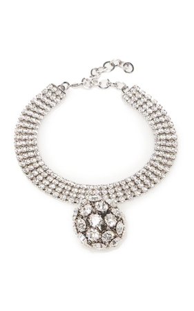 Alessandra Rich Crystal Choker With Sphere Pendant