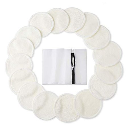Amazon.com: Bamboo Makeup Remover Pads (16 Pack), 2 Layers 3.15inch Reusable Organic Bamboo Cotton Rounds with Laundry Bag, Washable Facial Cleansing Cloths for Eye Makeup Remove Face Wipe: Beauty