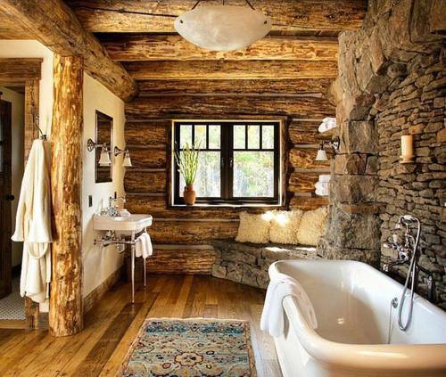 Log cabin bathroom uploaded by Shorena Ratiani