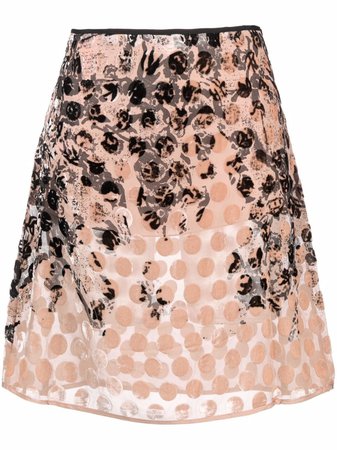 Shop Diesel printed A-line skirt with Express Delivery - FARFETCH