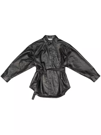 Balenciaga tied-waist Leather Shirt - Farfetch