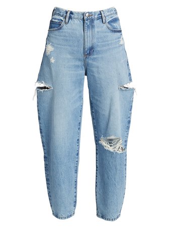 Shop Frame Ultra High-Rise Barrel Leg Jeans | Saks Fifth Avenue