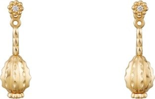 CRB8301257 - Cactus de Cartier earrings - Yellow gold, diamonds - Cartier