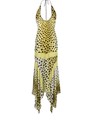 The Attico Saskia leopard print halter neck skirt