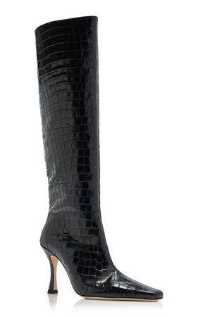 Cami Croc-Embossed Leather Knee Boots By Staud | Moda Operandi