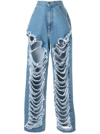 pony stone ripped jeans