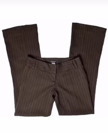 Folded pinstripe pants grey brown