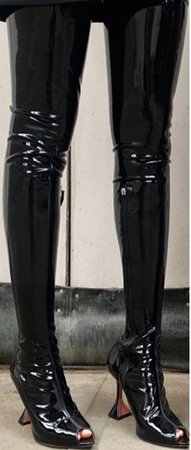 Latex over the knee boot