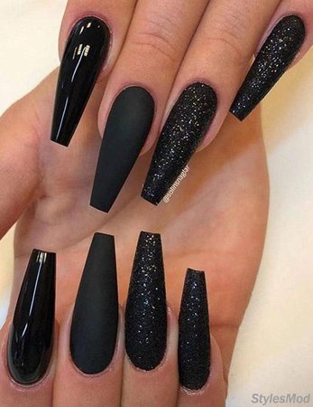 black nails design - Google Search