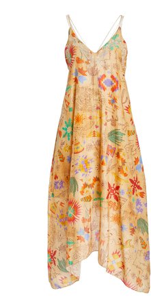 Chufy Saqui Printed Cotton Silk Voile Slip Dress