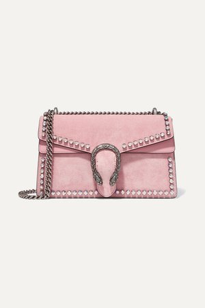 Gucci | Dionysus crystal-embellished suede shoulder bag | NET-A-PORTER.COM