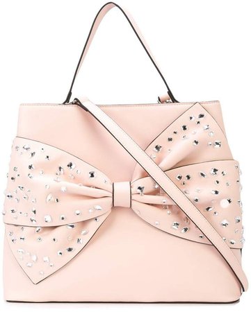embellished bow tote bag