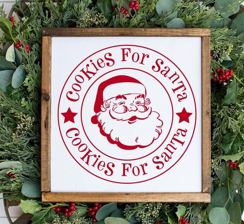 Cookies for Santa Farmhouse Style Framed Sign | Etsy