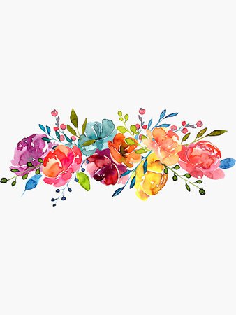 "Bright Flowers Summer Watercolor Peonies" Sticker