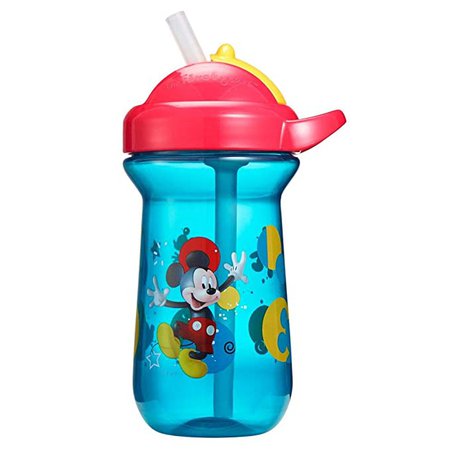 Amazon.com: The First Years Disney Mickey Mouse Straw Sippy Cup with Flip Top Lid for Toddlers, 10 Ounce (Royal Blue) : Clothing, Shoes & Jewelry