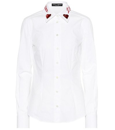 Embellished stretch cotton shirt
