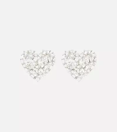 Oscar de la Renta - Crystal-embellished heart earrings | Mytheresa