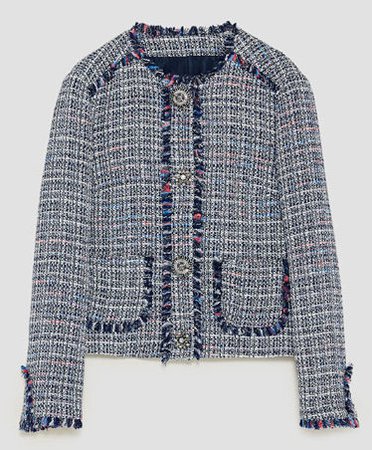 Chanel-Style-Boucle-Jacket-LKBennett-Zara-Tweed-Jacket-with-Gem-Buttons - Corporate Style Story