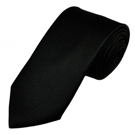 Plain Black Textured Patterned Men's Silk Tie from Ties Planet UK