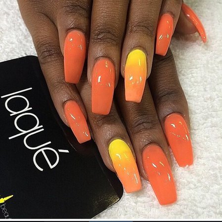 orange and yellow nails - Google Search