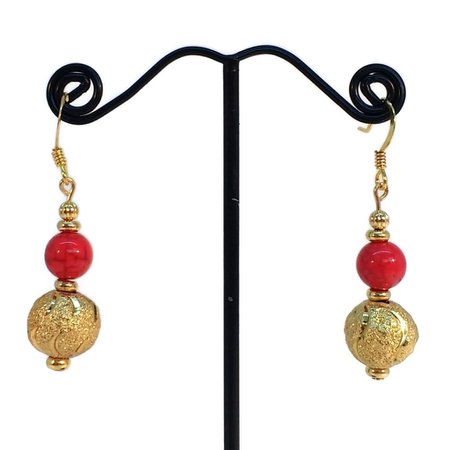 red beads earrings - Google Search
